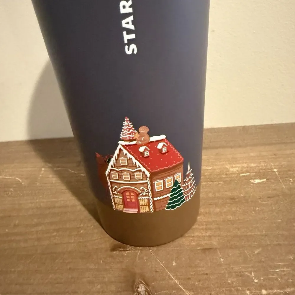 NWT Starbucks 2025 Holiday Christmas Gingerbread House Tumbler 16oz